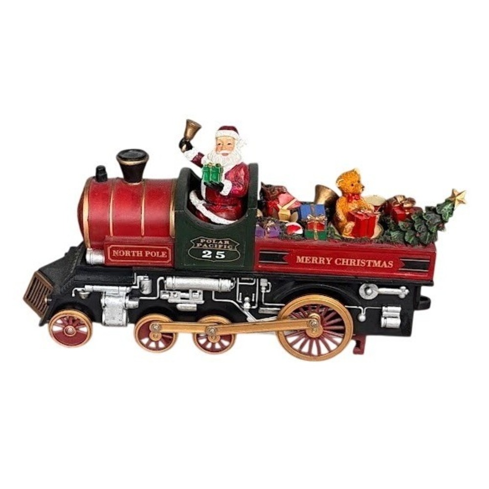 Roman Inc. Musical Christmas Train Santa Teddy Bear Gifts‎ Tree